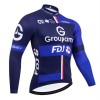 Cykeltrøje Langærmet 2025 Groupama FDJ Sort Blå Cykeltrøje Langærmet 2025 Groupama FDJ Sort Blå